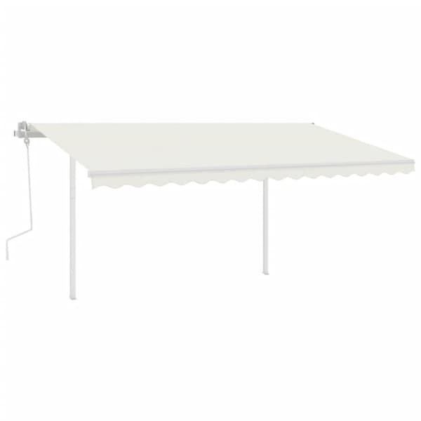 vidaXL Markisstolpar set vit 450x245 cm järn -  Markiser