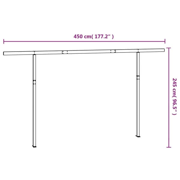 vidaXL Markisstolpar set vit 450x245 cm järn -  Markiser