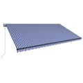 Miniatyrbild 4 av 11: vidaXL Markis med vindsensor & LED 600x300 cm blå och vit -  Markiser