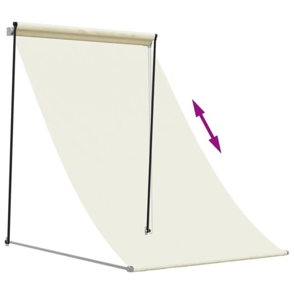 vidaXL markise 100x150 cm sammenrullelig stof og stål cremefarvet -  Markiser