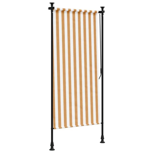 vidaXL Ulkorullaverho oranssivalkoinen 120x270 cm kangas ja teräs - Markiisit