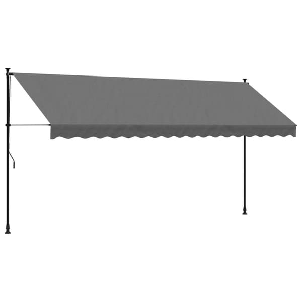 vidaXL markise 400x150 cm sammenrullelig stof og stål antracitgrå -  Markiser