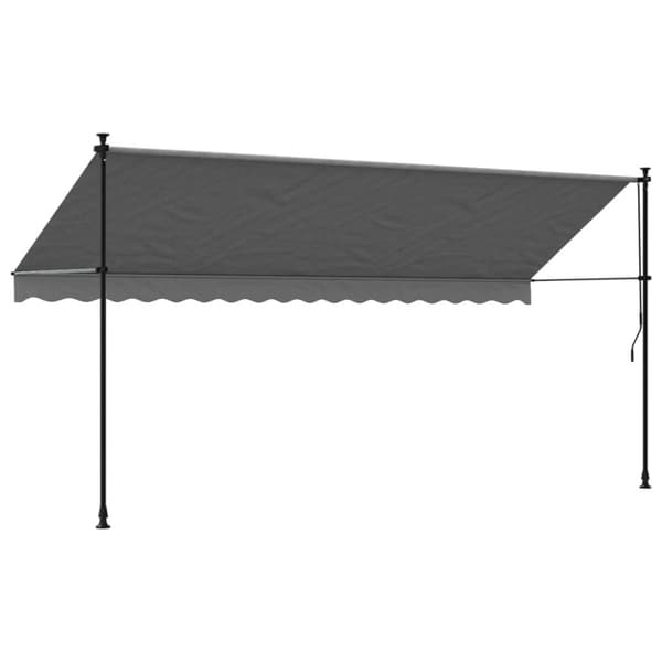 vidaXL markise 400x150 cm sammenrullelig stof og stål antracitgrå -  Markiser