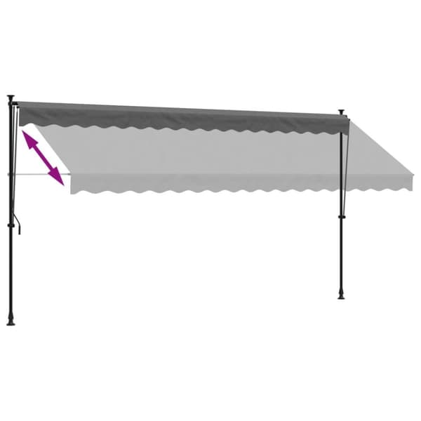 vidaXL markise 400x150 cm sammenrullelig stof og stål antracitgrå -  Markiser