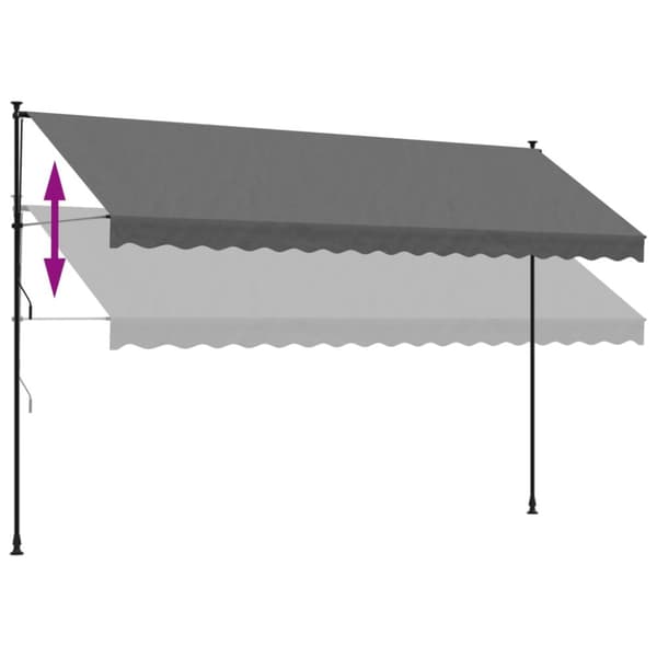 vidaXL markise 400x150 cm sammenrullelig stof og stål antracitgrå -  Markiser