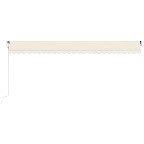 vidaXL markise m. LED + vindsensor 600x300 cm automatisk cremefarvet - Markiser
