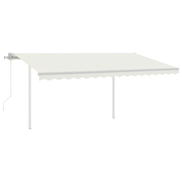 vidaXL markise m. LED + vindsensor 4x3,5 m automatisk creme - Markiser