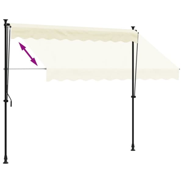 vidaXL Sisäänkelattava markiisi kerma 250x150 cm kangas ja teräs - Markiisit