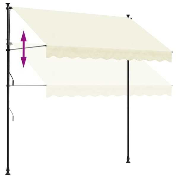 vidaXL Sisäänkelattava markiisi kerma 250x150 cm kangas ja teräs - Markiisit
