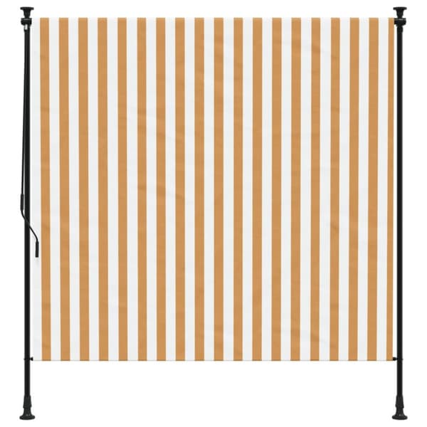 vidaXL Rullgardin utomhus orange och vit 200x270 cm tyg&stål - Markiser