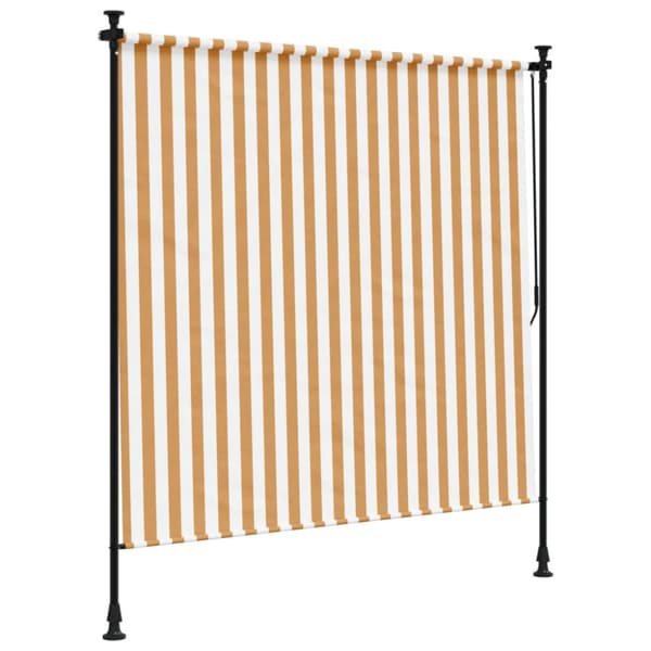 vidaXL Rullgardin utomhus orange och vit 200x270 cm tyg&stål - Markiser