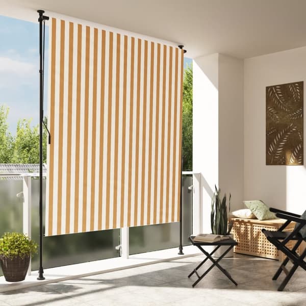 vidaXL Rullgardin utomhus orange och vit 200x270 cm tyg&stål - Markiser