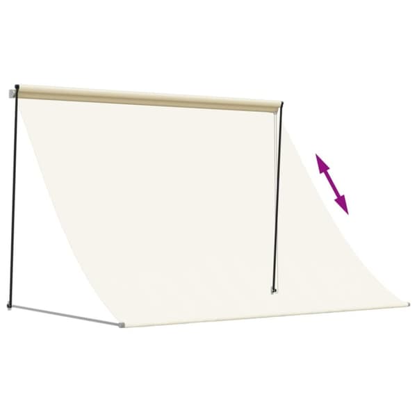 vidaXL Infällbar markis gräddvit 200x150 cm tyg och stål - Markiser
