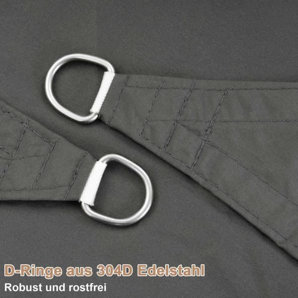 Rootz Premium Outdoor Sun Sail Shade - Solsejlshage - UV Blocker - Vandtæt, UV-beskyttelse, Holdbar - 5m x 5m - Mørkegrå