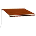 Miniatyrbild 3 av 8: The Living Store Markis manuellt infällbar 450x300 cm orange och brun -  Markiser