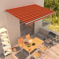 Miniatyrbild 2 av 8: The Living Store Markis manuellt infällbar 450x300 cm orange och brun -  Markiser