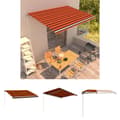 Miniatyrbild 1 av 8: The Living Store Markis manuellt infällbar 450x300 cm orange och brun -  Markiser