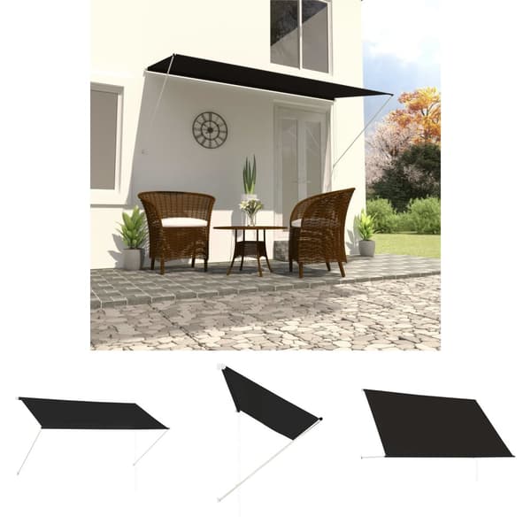 The Living Store Sisäänkelattava markiisi 250x150 cm antrasiitti -  Markiisit
