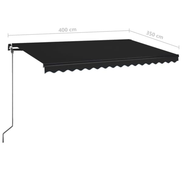 The Living Store Markis manuellt infällbar 400x350 cm antracit - Markiser