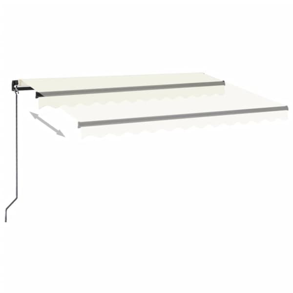 The Living Store Manuaalisesti sisäänkelattava markiisi 350x250 cm kerma -  Markiisit