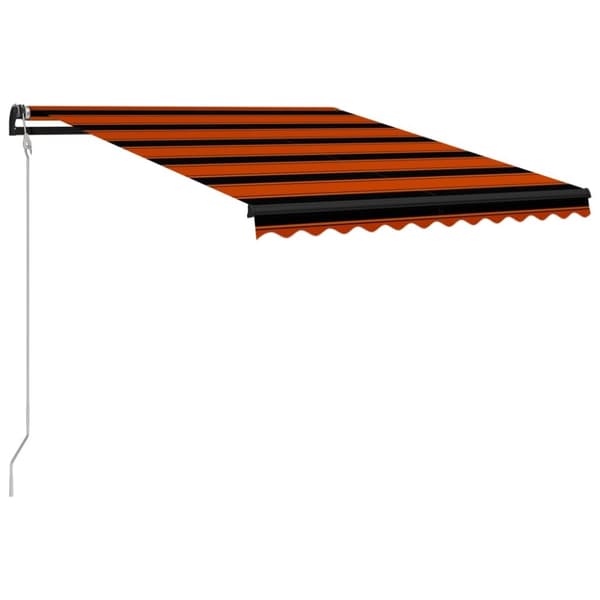 The Living Store Infällbar markis med vindsensor & LED 350x250 cm orange och brun -  Markiser