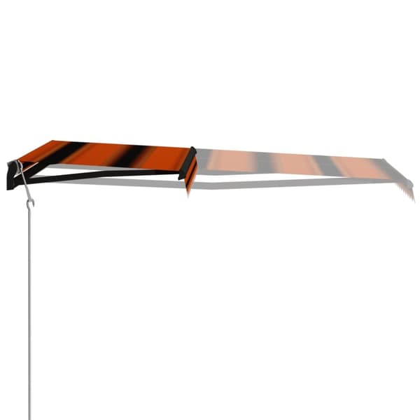 The Living Store Infällbar markis med vindsensor & LED 350x250 cm orange och brun -  Markiser
