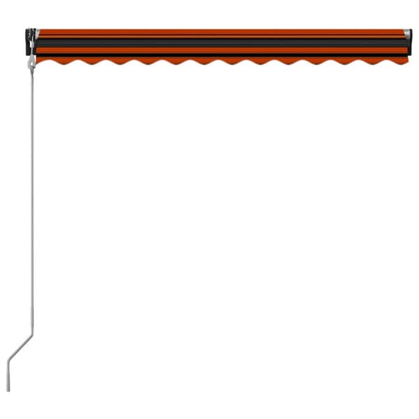 The Living Store Infällbar markis med vindsensor & LED 350x250 cm orange och brun -  Markiser