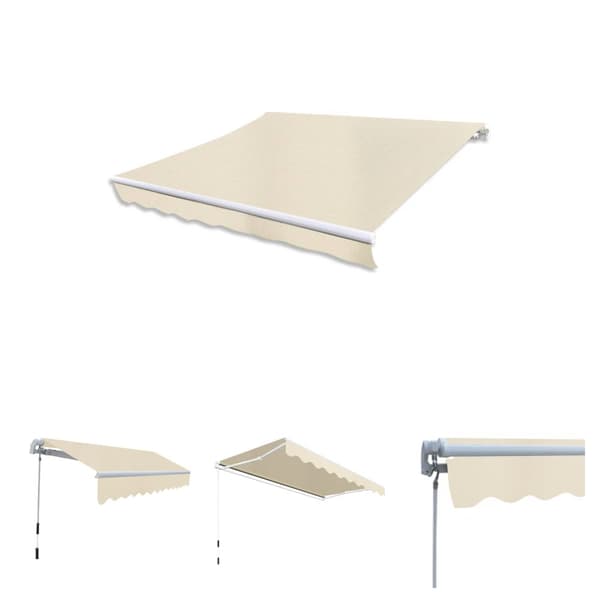 The Living Store Taitettava käsikäyttöinen markiisi 300 cm kerma - Markiisit