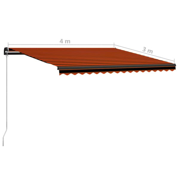 The Living Store Markis manuellt infällbar 400x300 cm orange och brun - Markiser