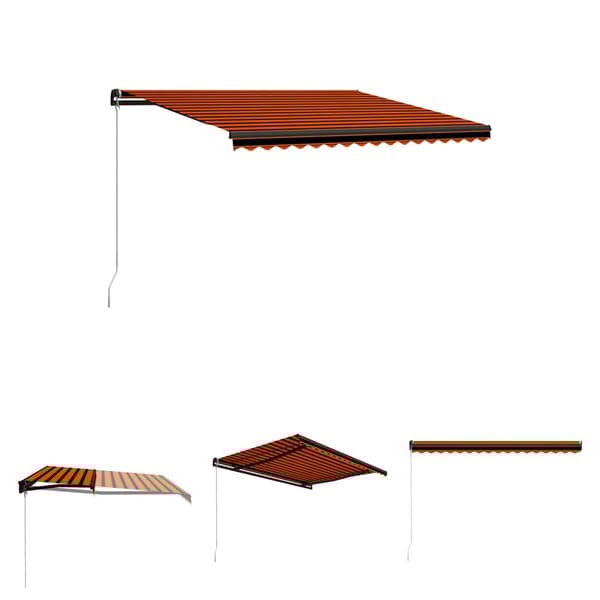 The Living Store Markis manuellt infällbar 400x300 cm orange och brun - Markiser