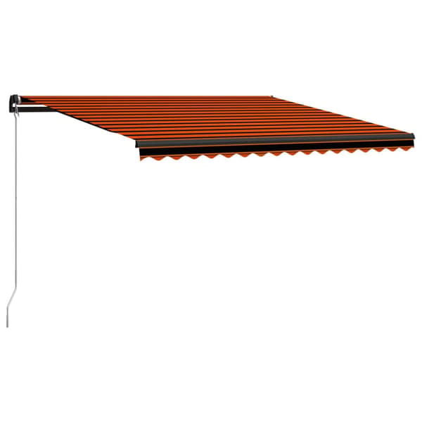The Living Store Markis manuellt infällbar med LED 400x300 cm orange och brun - Markiser