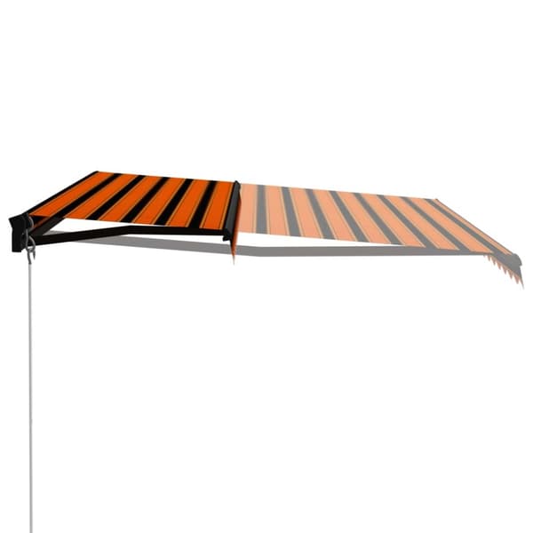 The Living Store Markis manuellt infällbar med LED 400x300 cm orange och brun - Markiser