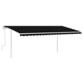 Miniatyrbild 3 av 11: The Living Store Markis med stolpar manuellt infällbar 5x3 m antracit -  Markiser