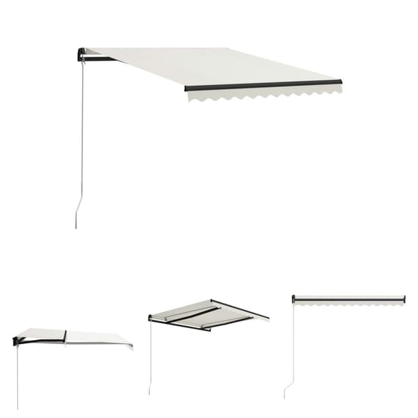The Living Store Manuaalisesti sisäänkelattava markiisi 300x250 cm kerma -  Markiisit