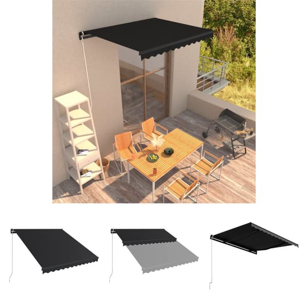 The Living Store Markis manuellt infällbar 350x250 cm antracit -  Markiser