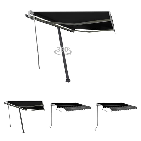 The Living Store Vapaasti seisova sisäänkelattava markiisi 350x250cm antrasiitti - Markiisit