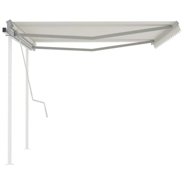 The Living Store markise m. stolper 4x3,5 m manuel betjening cremefarvet -  Markiser