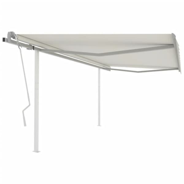The Living Store markise m. stolper 4x3,5 m manuel betjening cremefarvet -  Markiser