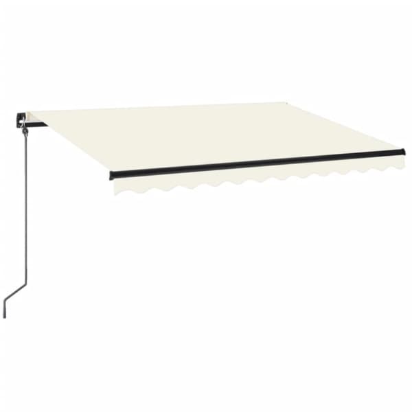 The Living Store Manuaalisesti sisäänkelattava markiisi LEDillä 350x250 cm kerma -  Markiisit