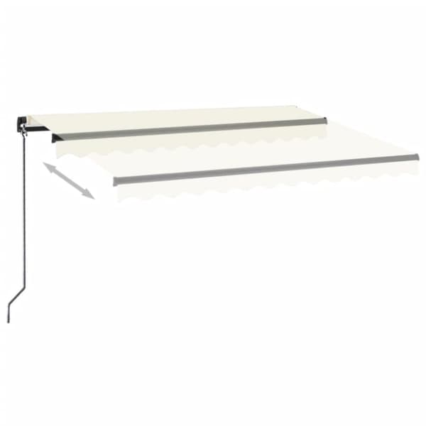 The Living Store Manuaalisesti sisäänkelattava markiisi LEDillä 350x250 cm kerma -  Markiisit