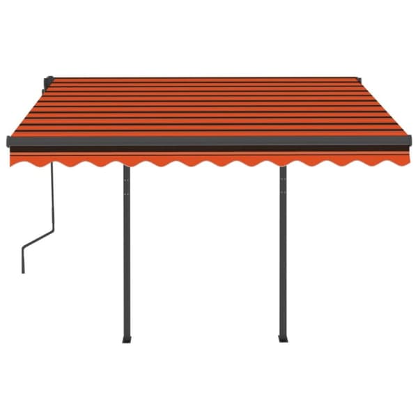 The Living Store Manuaalisesti kelattava markiisi LEDillä 3,5x2,5 m oranssirusk. - Markiisit