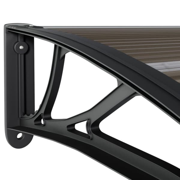 The Living Store dørbaldakin 300x100 cm polycarbonat sort -  Markiser