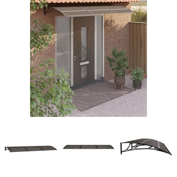 The Living Store Ovikatos musta 300x100 cm polykarbonaatti -  Markiisit