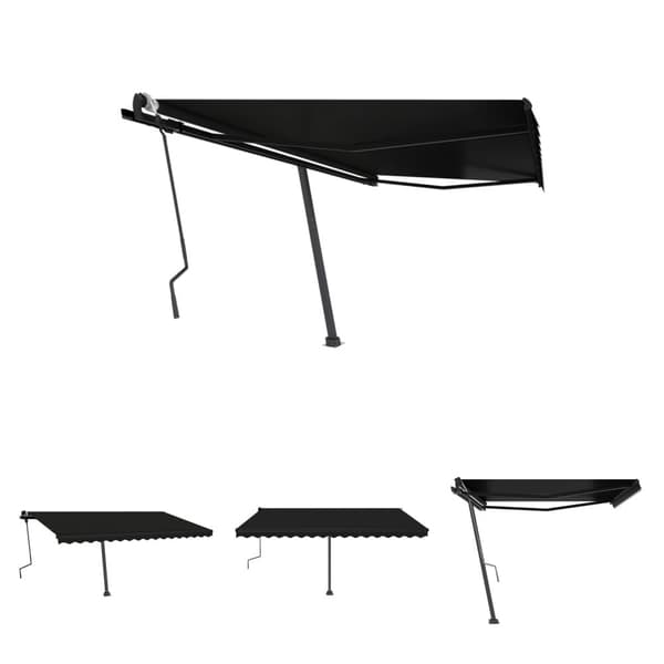 The Living Store Fristående markis manuell 450x300 cm antracit - Markiser