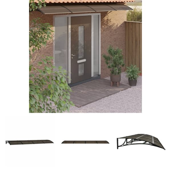 The Living Store Entrétak svart 150x100 cm polykarbonat - Markiser