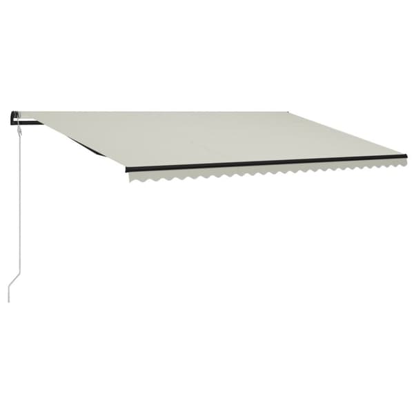 The Living Store Infällbar markis med vindsensor & LED 600x300 cm gräddvit - Markiser