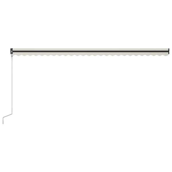 The Living Store Infällbar markis med vindsensor & LED 600x300 cm gräddvit - Markiser