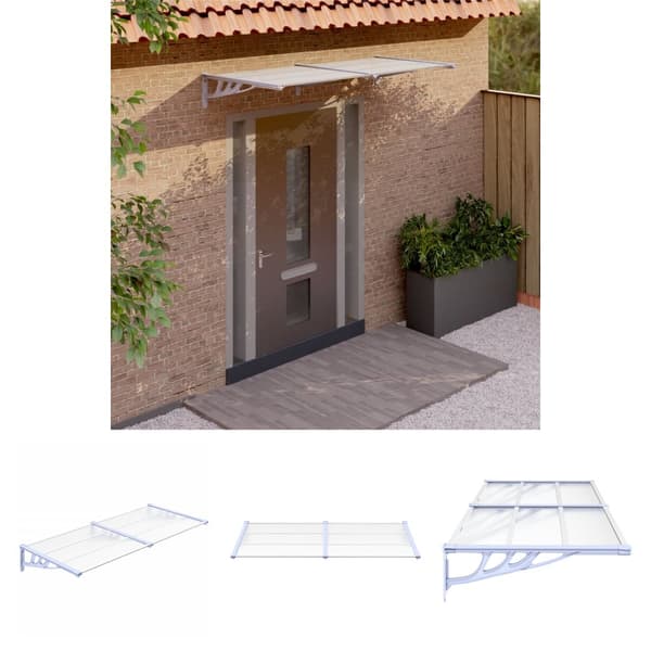 The Living Store dørbaldakin 199x90 cm polycarbonat grå og transparent - Markiser