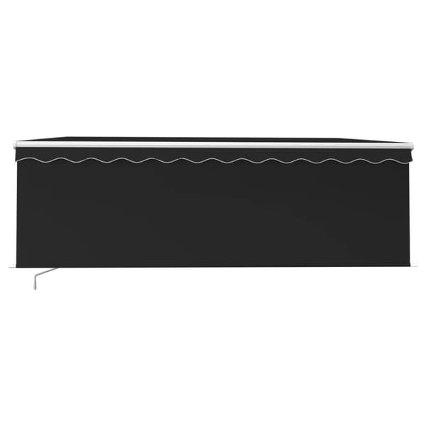 The Living Store Manuell markis med rullgardin & LED 4x3m antracit -  Markiser