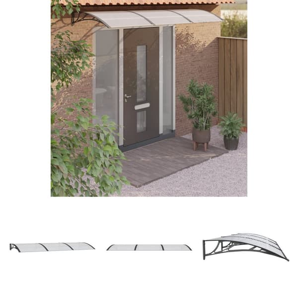 The Living Store dørbaldakin 300x100 cm polycarbonat sort -  Markiser